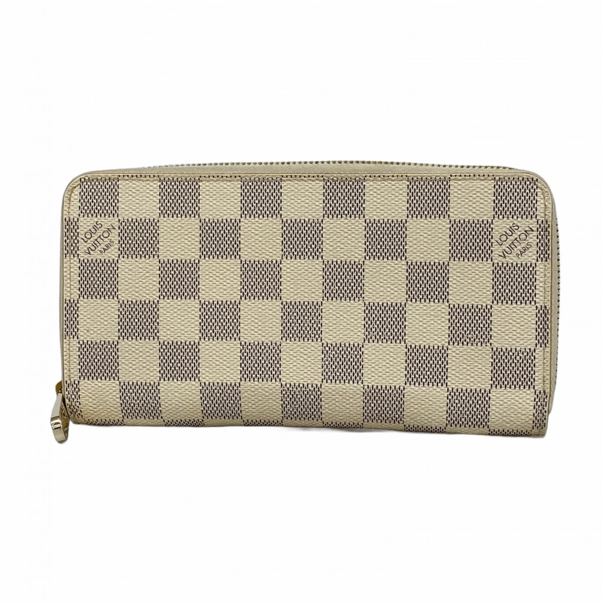 Louis Vuitton Damier Azur Zippy Wallet N41660 White Women's Long